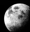 After Apollo 12 left lunar orbit this image of the Moon was taken from the command module on Nov. 24, 1969.