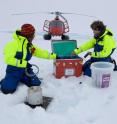 The installation of a seismometer on an ice floe.