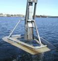 Samples of typical lake sediment were collected from 180-foot depths in Lake Washington using this sediment corer.