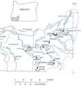 Map shows the Rogue River Basin, from the Cascades to the Pacific Ocean.