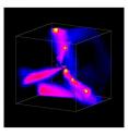 Computer simulation of galaxy formation shows matter flowing into the center of a galaxy through three cold gas streams. Such pictures provide the basis for the new theory of galaxy formation via these streams.