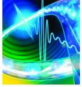 An artist's representation of a rogue wave appearing during supercontinuum generation.