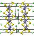 NIST research shows that magnetism plays a key role in iron pnictide superconductors' crystal structure. (Iron is purple; arsenic is yellow; calcium is green.) Only if the iron's magnetism is taken into account do calculations of the distance between these crystal layers match up with lab measurements. Magnetism's importance to their physical properties make it a likely factor in the iron pnictides' ability to superconduct, say team members.