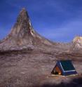 Researchers from the University of New Mexico camped inside the active crater of Oldoinyo Lengai May 2006.