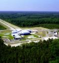 This is an aerial view of the LIGO facility in Livingston, La.