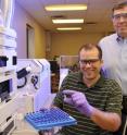 Pictured are Matthew Ginder-Vogel, left, and Donald Sparks, S. Hallock du Pont Chair of Plant and Soil Sciences and director of the Delaware Environmental Institute at the University of Delaware.