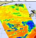 NASA's Aqua satellite AIRS instrument captured an infrared image of Tropical Storm Grace's clouds on Oct. 4 at 10:17 a.m. EDT. At the time of this image, Grace had not yet come together as her clouds (purple as cold as -63F) had not yet organized into the signature tropical storm shaped-swirl.