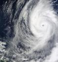 This is NASA's MODIS instrument on the Terra satellite captured Super Typhoon Lupit on October 19 at 0210 UTC (10:10 a.m. local time Asia/Manila), moving through the Philippine Sea.