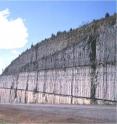 Researchers at Ohio State University have discovered that volcanoes played a pivotal role in a deadly ice age that occurred nearly half a billion years ago. This photograph shows volcanic ash beds -- formed around 455 million years ago -- layered in the rock of the Nashville Dome area in central Tennessee.