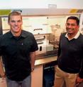 Mark Hoefer (left), a UCSD materials science grad student, and mechanical engineering professor Prabhakar Bandaru have discovered  that defects in carbon nanotubes could lead to supercapacitors that could possibly be used for portable electronic devices such as cell phones.