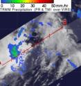 NASA and JAXA's Tropical Rainfall Measuring Mission (TRMM) satellite made an analysis of rainfall within System 97W on Dec. 3. It showed a very limited area of moderate rainfall. The yellow and green areas indicate rainfall between .78 to 1.57 inches per hour.