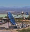 Physicists cannot directly see where cosmic rays come from, so they search instead for objects that produce gamma rays with energies similar to those of cosmic rays. The four VERITAS telescopes at Mt. Hopkins in Arizona (above) look for the fleeting signatures of gamma-ray collisions with Earth's atmosphere overhead.