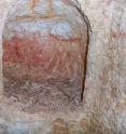 This is part of the tomb where the shrouded man was found. Note the remains of plaster around the entrance.