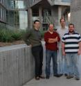 Here are the Nasonia Genome Working Group members from Arizona State University team (left to right): Florian Wolschin, Juergen Gadau, Stephen Pratt and Josh Gibson from the Social Insect Research Group in the School of Life Sciences.