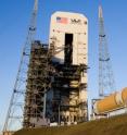 On Cape Canaveral Air Force Station in Florida, the core stage of a Delta IV rocket arrives at Launch Complex 37. The rocket's core stage is the first stage mated to the second stage. This United Launch Alliance Delta IV rocket is slated to launch GOES-P developed by NASA for NOAA.