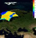 This image of brightness temperature over Scandinavia was captured by SMOS.