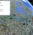 The researchers overlaid the soil respiration database on Google Earth.