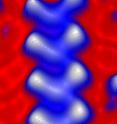 This image shows the smallest superconductor, which is 
only .87 nanometer wide.