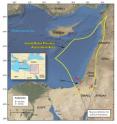 This is a map of the Eastern Mediterranean region showing the area included in the USGS Levant Basin Province assessment.