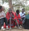 Maasai people give answers about their eating habits.