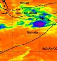 On May 22 at 22:29 UTC (6:29 p.m. EDT) NASA's Atmospheric Infrared Sounder flying aboard the NASA Aqua satellite captured a small area of cold clouds (blue) associated the remnants of Bandu.