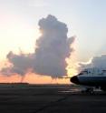 This is an image of WD-P3 aircraft on the tarmac that was used for a petrochemical pollution study in Houston by CIRES, a joint institute of the University of Colorado and NOAA.