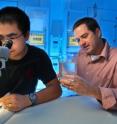 Vanderbilt graduate student Chao Liu, left, and senior research specialist Jason Pitts in the Zwiebel laboratory where they study mosquito olfaction.