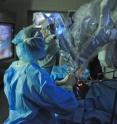 TransOral Robotic Surgery, in progress, at Henry Ford Hospital in Detroit. The surgery, performed by Tamer A. Ghanem, M.D., Ph.D., offers patients a new option to remove certain head and neck cancer tumors without visible scarring, while preserving speech and the ability to eat.