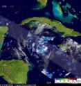 The Tropical Rainfall Measuring Mission satellite noticed some heavy rainfall (red) falling at over 2 inches per hour around the storm's center at 2:19 a.m. EDT on Sept. 14. The yellow and green areas indicate moderate rainfall between .78 to 1.57 inches per hour.