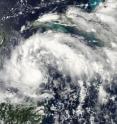 On Sept. 14 at 3:05 p.m. EDT, the MODIS instrument on NASA's Aqua satellite captured this image of Tropical Storm Karl approaching the Yucatan Peninsula (left in the image). Karl does not have a visible eye.