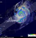 The TRMM satellite noticed concentric rain bands circling Julia's center were dropping heavy rainfall at over 2 inches per hour (red). The heaviest rainfall was located in powerful thunderstorms northwest of Julia's center of circulation. The yellow and green areas indicate moderate rainfall between .78 to 1.57 inches per hour.