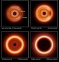 These images, produced by computer models that track the movement of icy grains, represent infrared snapshots of Kuiper Belt dust as seen by a distant observer. For the first time, the models include the effects of collisions among grains. By ramping up the collision rate, the simulations show how the distant view of the solar system might have changed over its history.