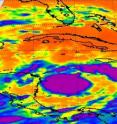 NASA's Aqua satellite's AIRS instrument generated infrared imagery of Matthew on Sept. 24 at 07:05 UTC (3:05 a.m. EDT). The coldest cloud top temperatures (colder than -63 Fahrenheit) appeared around the center of Matthew's circulation already giving the appearance of an eye.