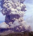 This image shows the Soufriere Hills Volcano erupting.