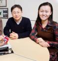 John Rogers, left, a professor of materials science and engineering at Illinois, led a team of materials scientists, mechanical and electrical engineers, and physicians, including postdoctoral researchers Dae-Hyong Kim, center, and Nanshu Lu to successfully integrate stretchable electronics technology with standard endocardial balloon catheters.