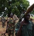 The long war leading to South Sudan's recent independence kicked off during the powerful El Nino drought of 1983. In continuing hostilities, southern fighters display a grenade launcher captured from the northern Sudan Armed Forces, July 2011.