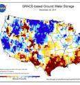 New groundwater and soil moisture drought indicator maps produced by NASA are available on the National Drought Mitigation Center's website. They currently show unusually low groundwater storage levels in Texas. The maps use an 11-division scale, with blues showing wetter-than-normal conditions and a yellow-to-red spectrum showing drier-than-normal conditions.