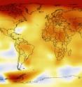 The average global surface temperature of Earth has risen by .8 degrees Celsius since 1880, and is now increasing at a rate of about .1 degree Celsius per decade. This image shows how 2010 temperatures compare to average temperatures from a baseline period of 1951-1980, as analyzed by scientists at NASA's Goddard Institute for Space Studies.