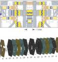 A small portion of the CAD design for the Harvard Monolithic Bee illustrates the complexity of folds and joints necessary for its assembly. Using the old, manual process, every one of those parts would have to be cut, folded, assembled, and glued by hand. The bottom image illustrates the 18 layers of laser-cut materials that create the pop-up structure.