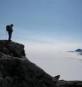 This image shows geoscience field work on J.A.D. Jensen's nunatak in Southwest Greenland. It was taken during field research in Southwest Greenland in the summer of 2008 and 2009.