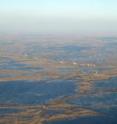 This is an aerial view of Delacroix, La., which is mostly abandoned due to sea-level rise and wetland loss.