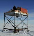 This is the University of Delaware's "outside" neutron monitor at the South Pole. UD currently operates nine neutron monitors -- three in Antarctica (one inside and one outside South Pole Station, and one at McMurdo Station) and six in northern climes. The first neutron monitor installed at the South Pole has been in operation almost continuously since 1964.