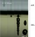 To test the effectiveness of the drug delivery system, a special gel is used to mimic the behavior of human skin. Here the jet first creates a hole on the surface of the gel, then, at a lower jet pressure, the drug is delivered into the skin. This gel simulation also reveals that there is no “splashback” from the injection, which is an important patient safety factor.