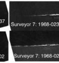 These are photos of low-level Lunar Horizon Glow observed by Surveyor 7; white streaks are glows observed at different times.