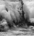 The extreme storm surge from Superstorm Sandy in the autumn 2012 flooded large sections of New York and other coastal cities in the region. New research shows that such hurricane surges will become more frequent in a warmer climate.