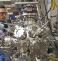 Sandia National Laboratories physicist Farid El Gabaly aligns a lithium-iron-phosphate battery electrode sample for chemical characterization with X-ray photoelectron spectroscopy. The samples will then be thinly sliced for state-of-the-art synchrotron X-ray microscopy.