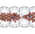 The zeolite channels are almost completely filled with DXP molecules. Each molecule occupies three unit cells of the zeolite channel. Electrons hop from molecule to molecule, giving rise to electrical current.