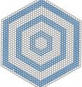 Structural models of hexagonal graphene "onion rings" show a layer of graphene, a single-atom-thick sheet of carbon, atop a set of concentric nanoribbons. The ribbons grow by chemical vapor deposition in a high-pressure, hydrogen-rich atmosphere.