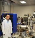 This is Jianlin Liu, a professor of electrical engineering, in his lab.