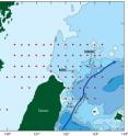 In their work to understand the strong currents over the continental shelf and slope in the East China Sea, the researchers used four ships for intensive sampling of the continental shelf and slope, and deployed several moorings and conducted high-resolution hydrographic surveys. In this figure, the red dots represent profiles of water sampled during the broad scale survey. MHC denotes Mien-Hua Canyon while NMHC denotes Northe Mien-Hua Canyon.